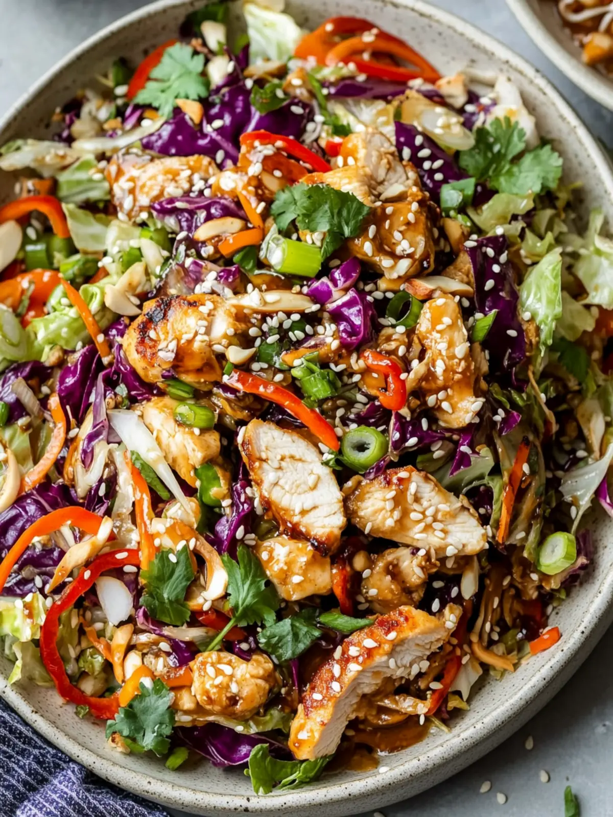 Sesame Chicken Cabbage Crunch Salad