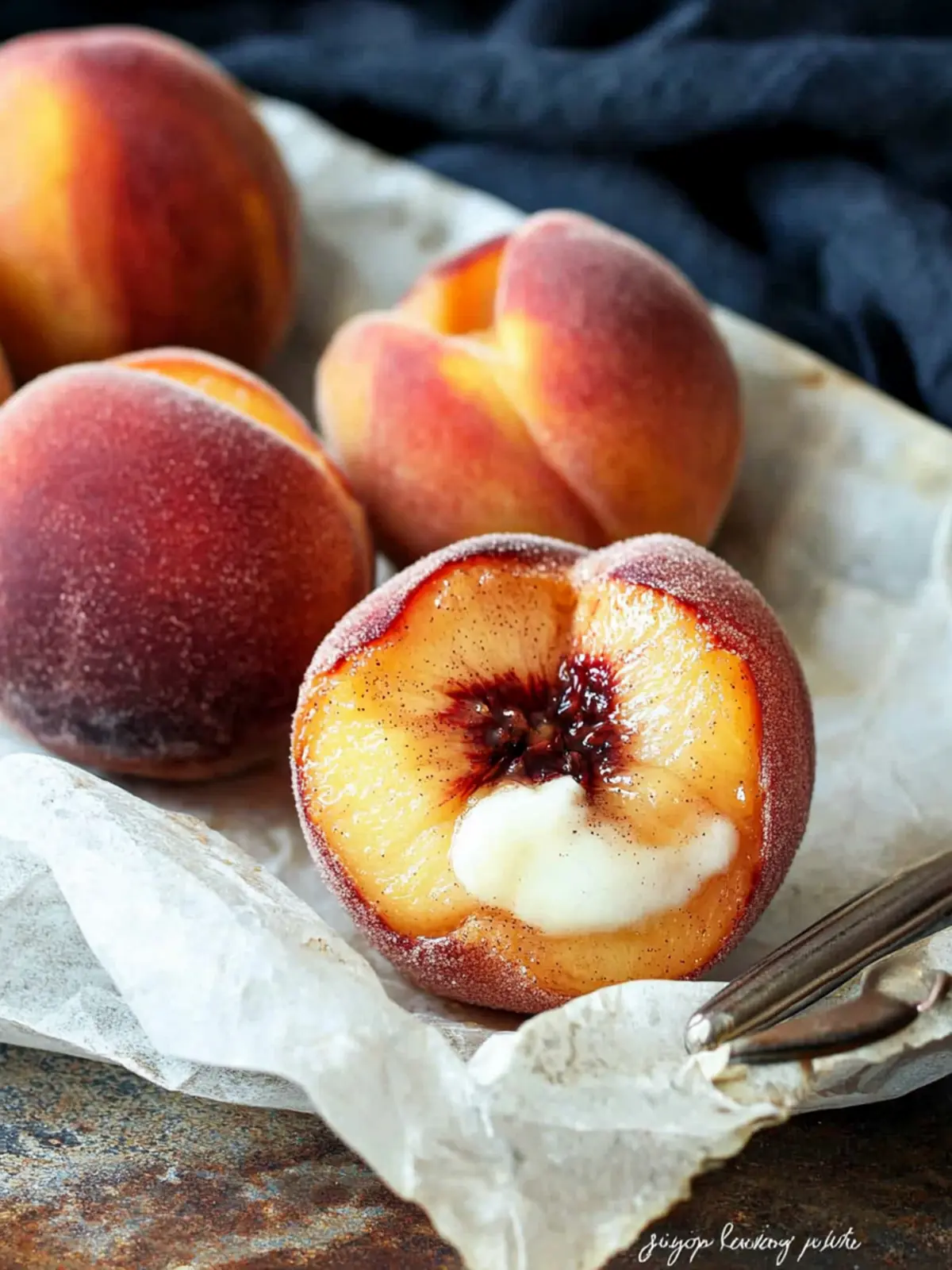 Cinnamon Sugar Baked Peaches