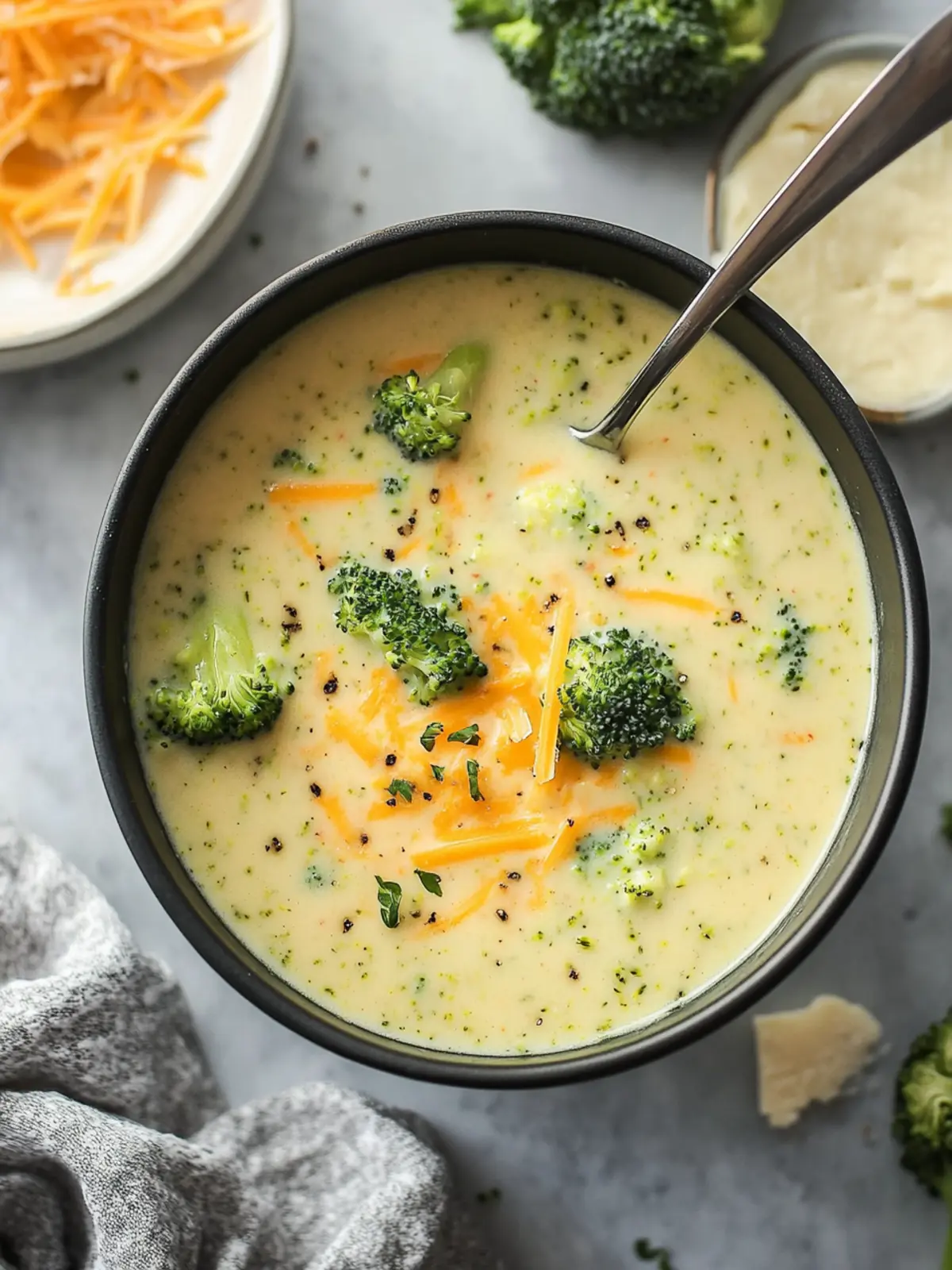 High Protein Broccoli Cheddar Soup