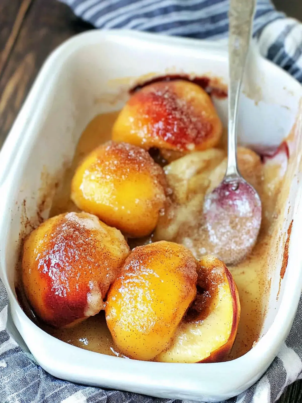 Cinnamon Sugar Baked Peaches