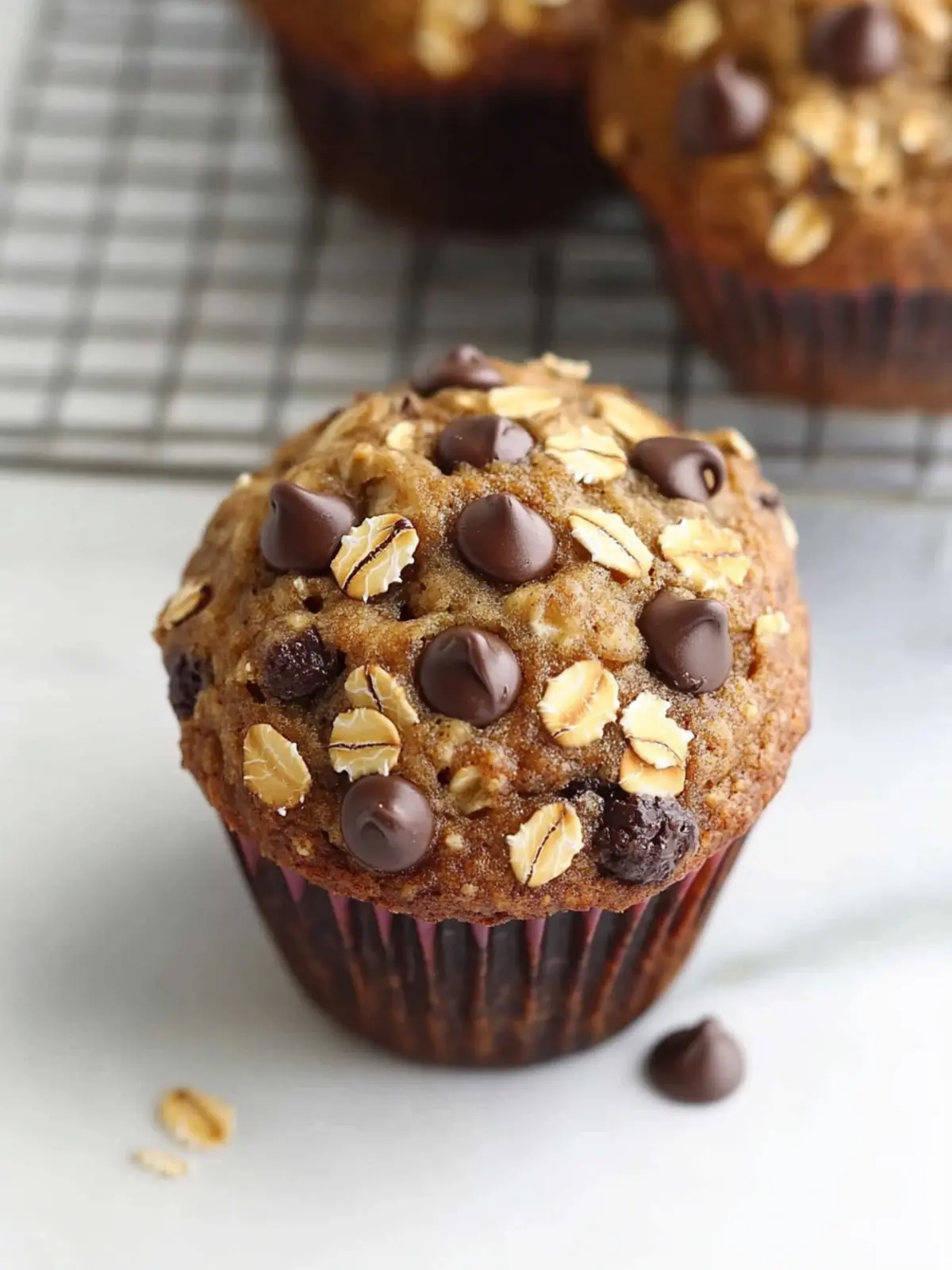 Oatmeal Chocolate Chip Greek Yogurt Muffins