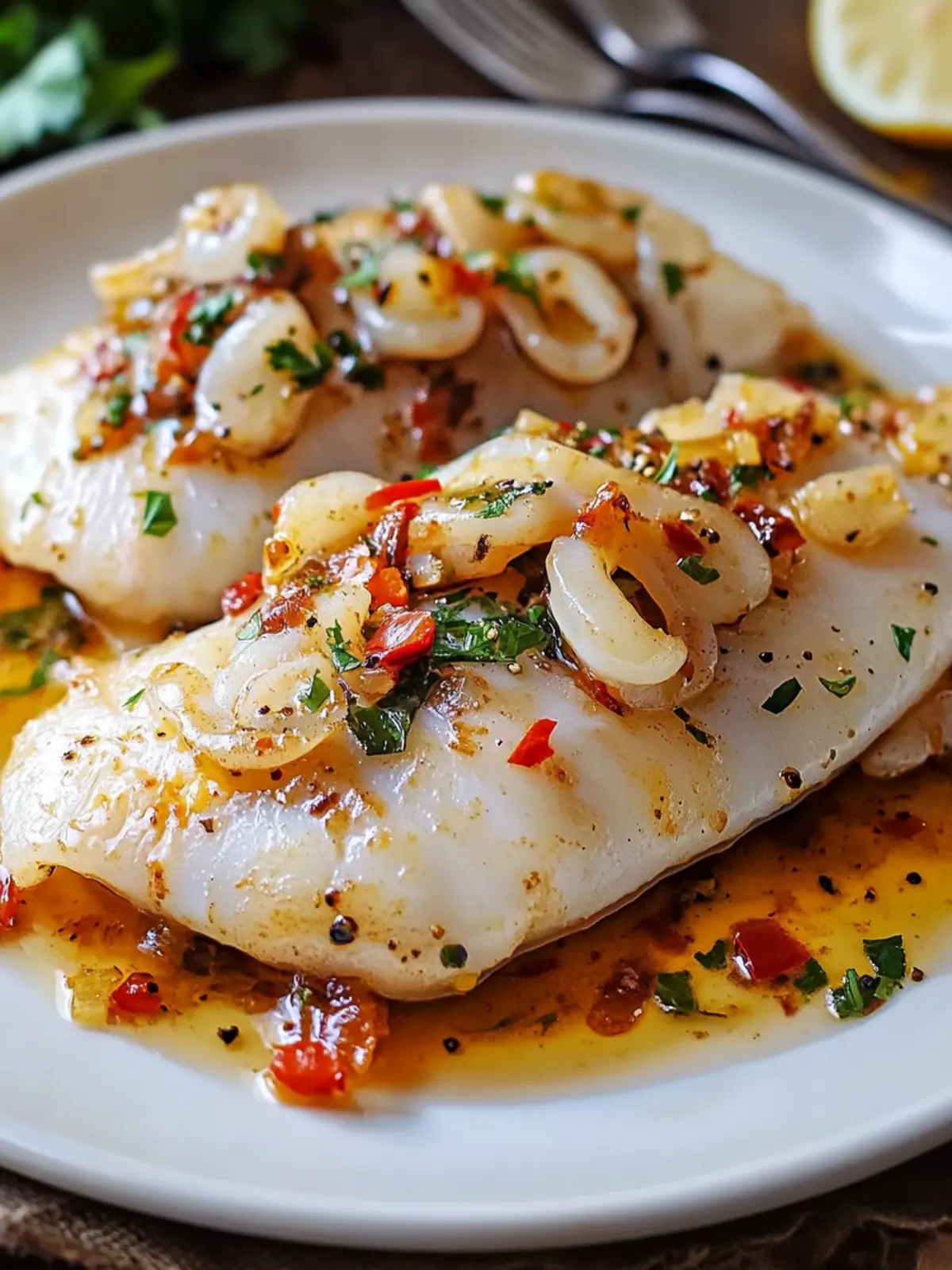 Spanish Style Squid Steaks with Spicy Garlic Sauce