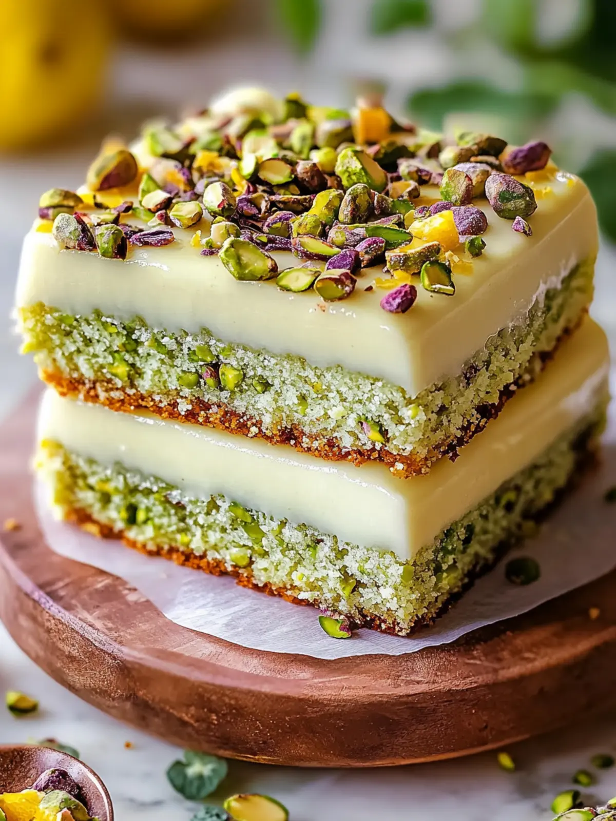 Lemon Pistachio Milk Cake
