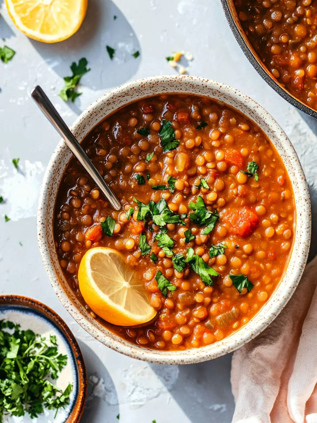 30-Minute Moroccan Lentil Soup with Brown Lentils