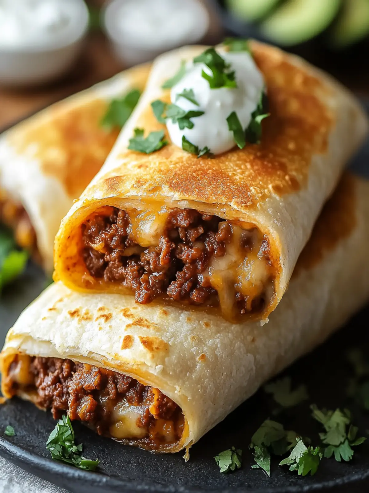 Beef and Cheese Chimichangas Recipe