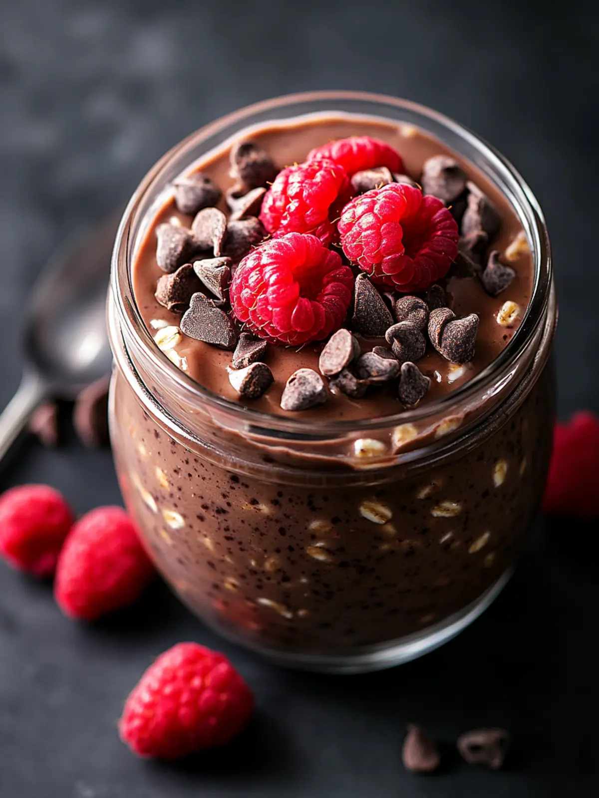 Dark Chocolate Raspberry Overnight Oats