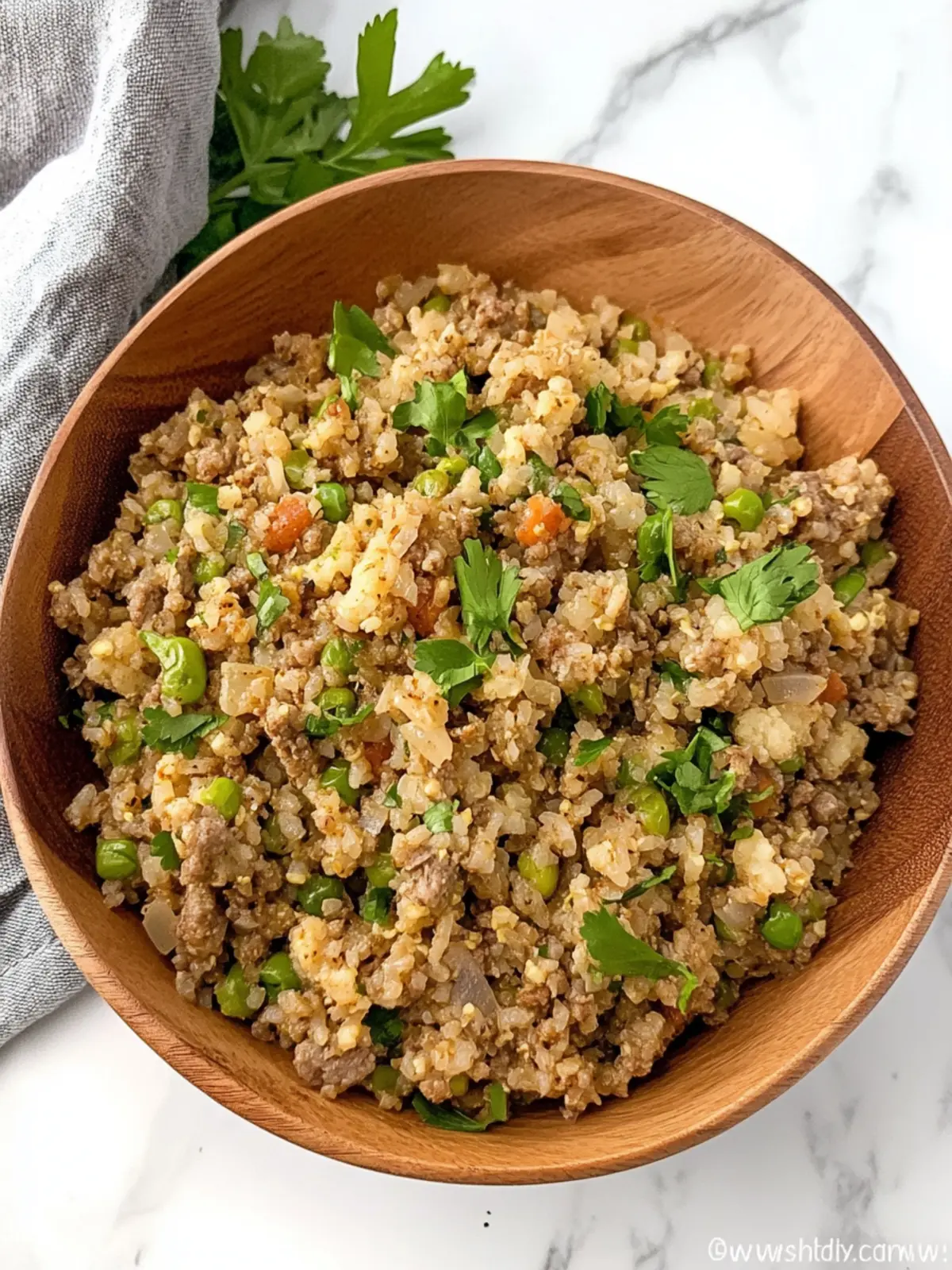 Keto Cauliflower Dirty Rice
