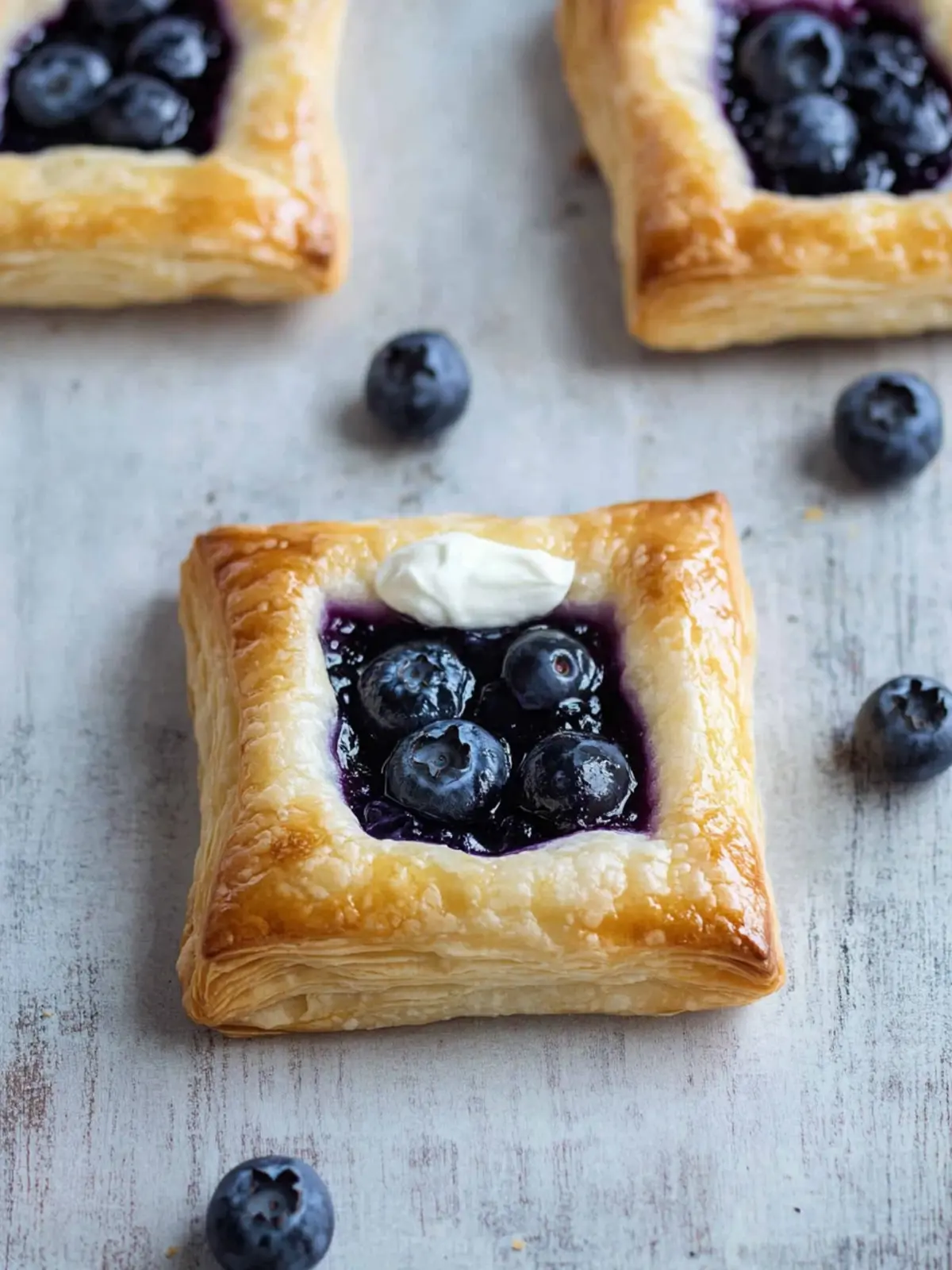 Puff Pastry Danish with Blueberries and Cream Cheese