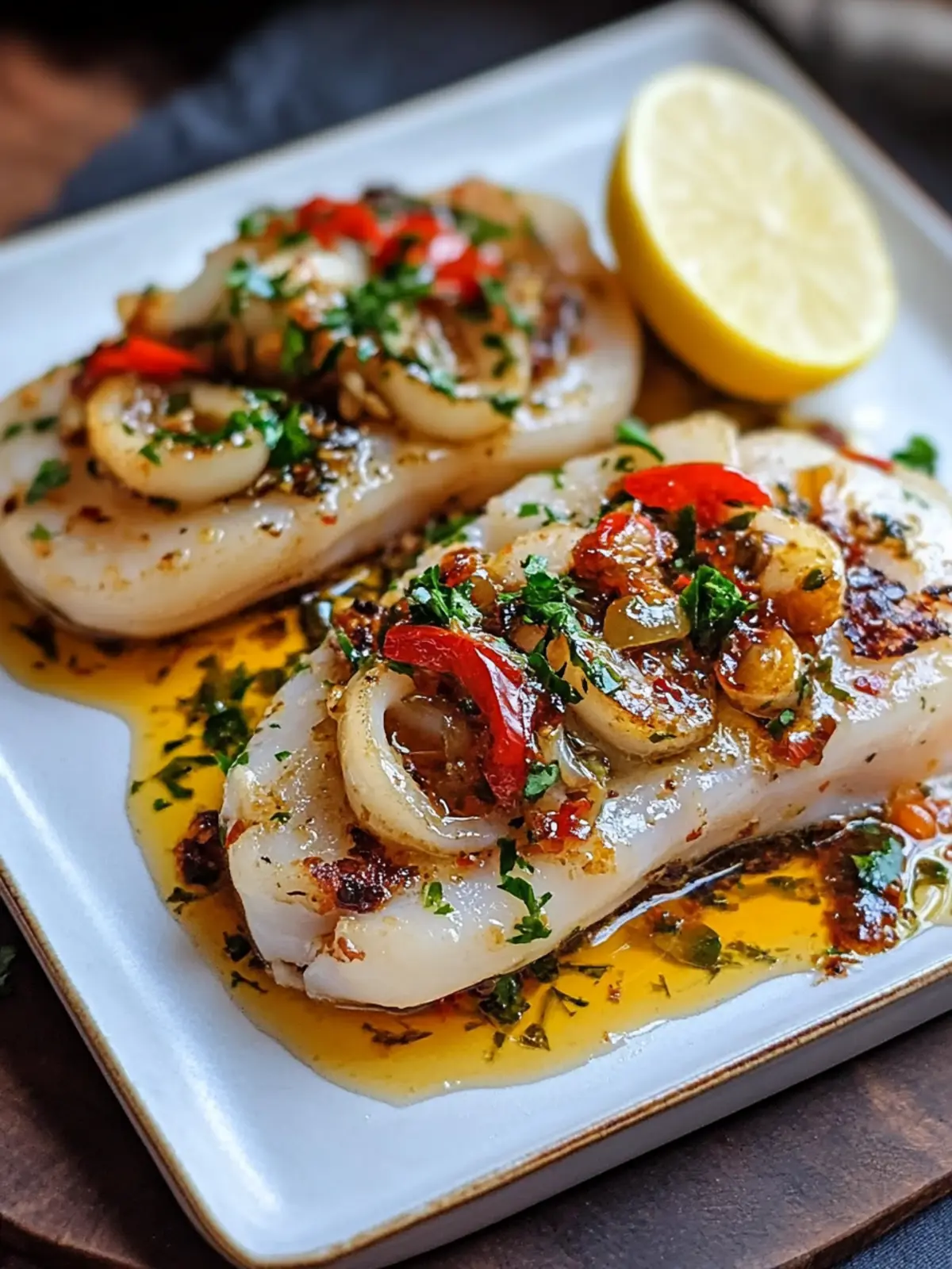 Spanish Style Squid Steaks with Spicy Garlic Sauce