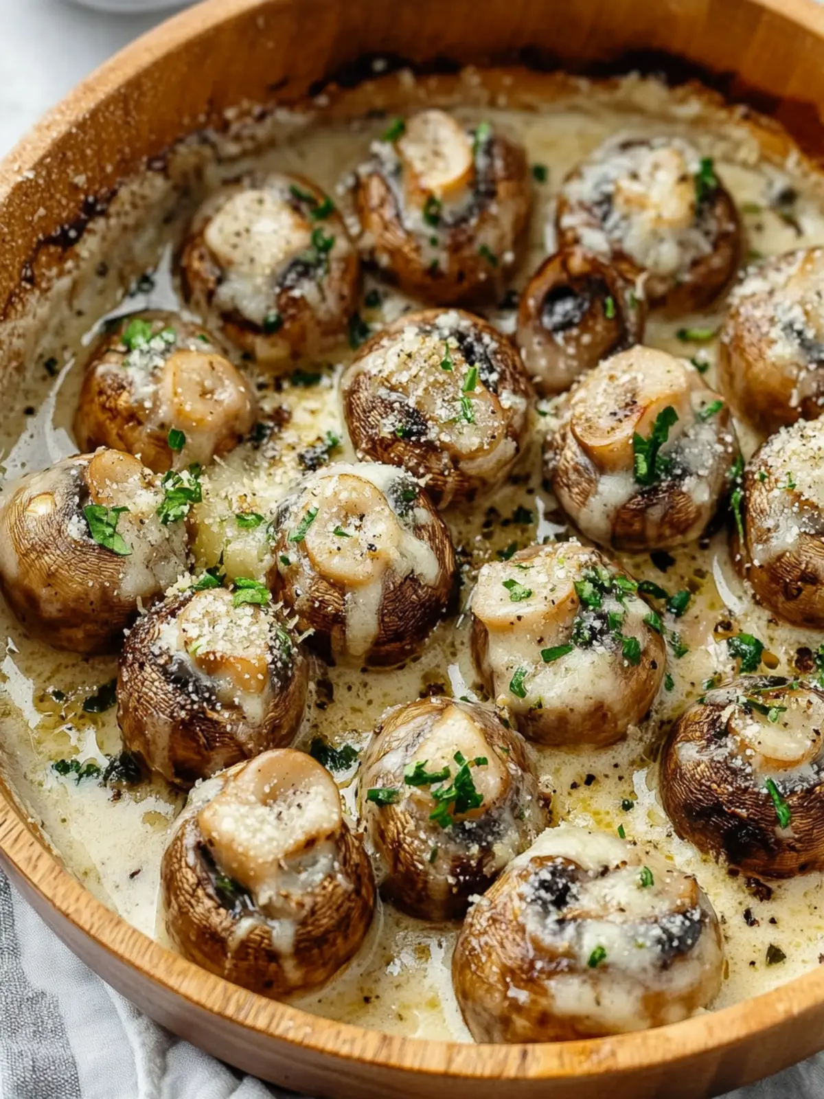 Creamy Garlic Parmesan Mushrooms