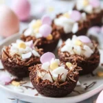 Coconut Brownie Bite Easter Nests