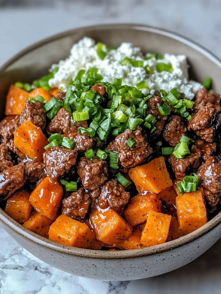 Sweet Potato Beef Bowl with Hot Honey and Cottage Cheese Recipe