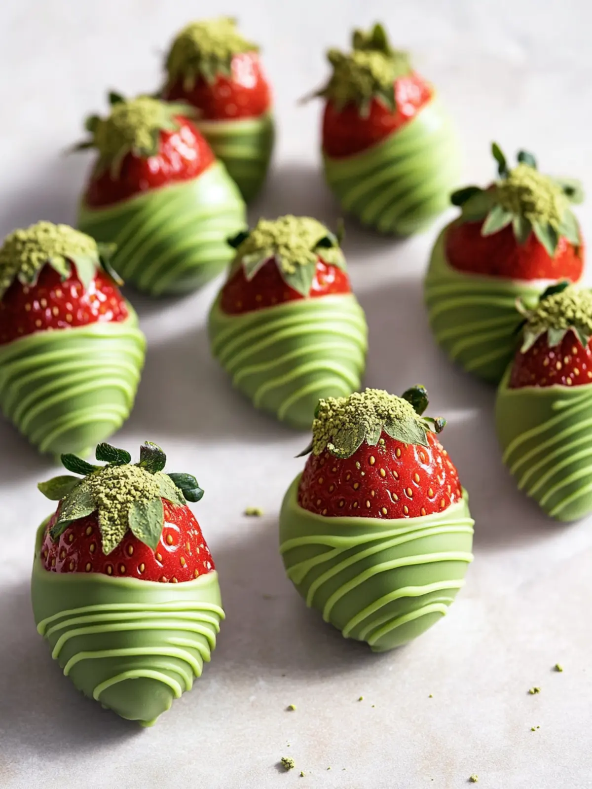 Matcha-Covered Strawberries