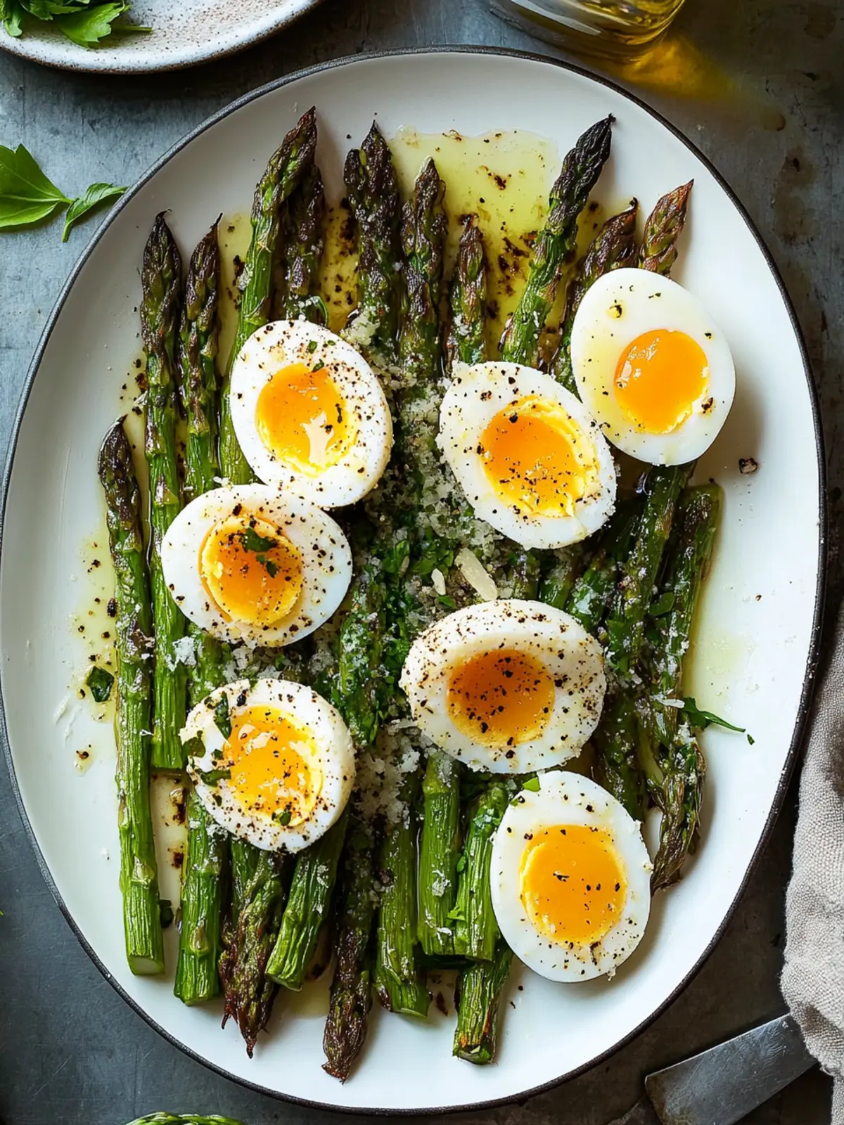 Roasted Asparagus with Parmesan and Soft-Boiled Eggs