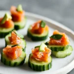 Smoked Salmon, Avocado and Cucumber Bites