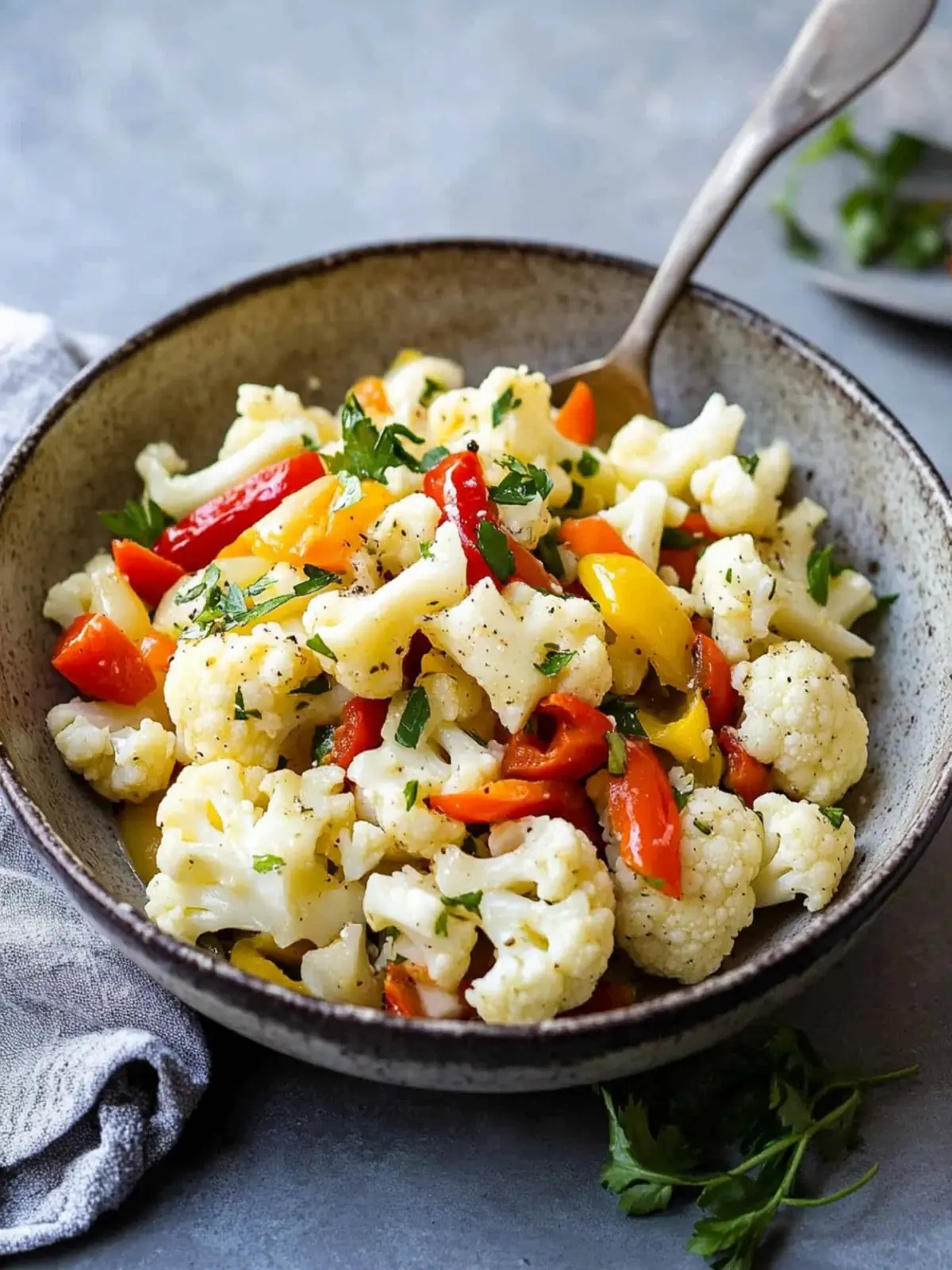 Cauliflower Salad with Pepperoncini & Peppers