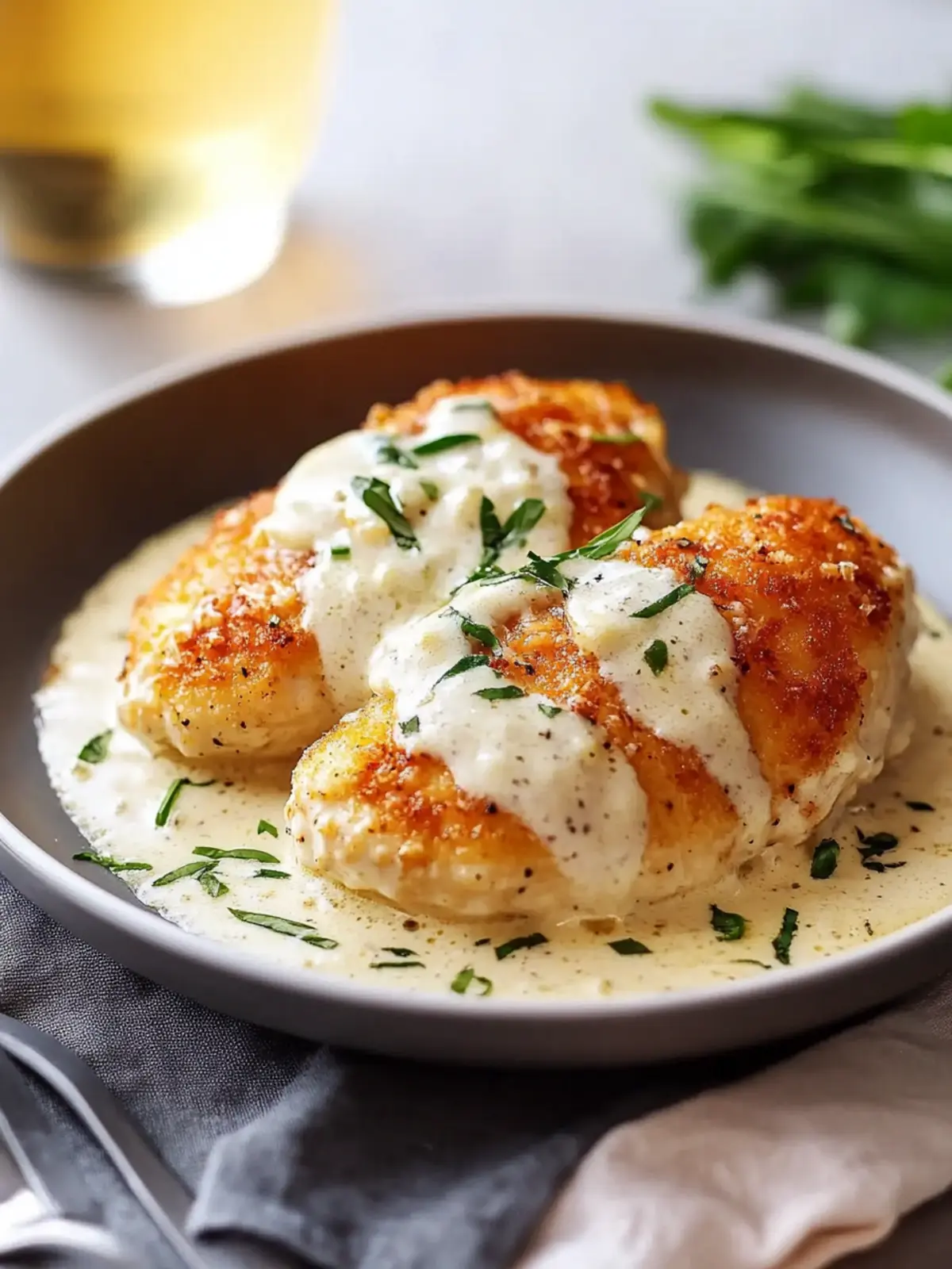 Delicious Chicken Pillows with Creamy Parmesan Sauce Bliss