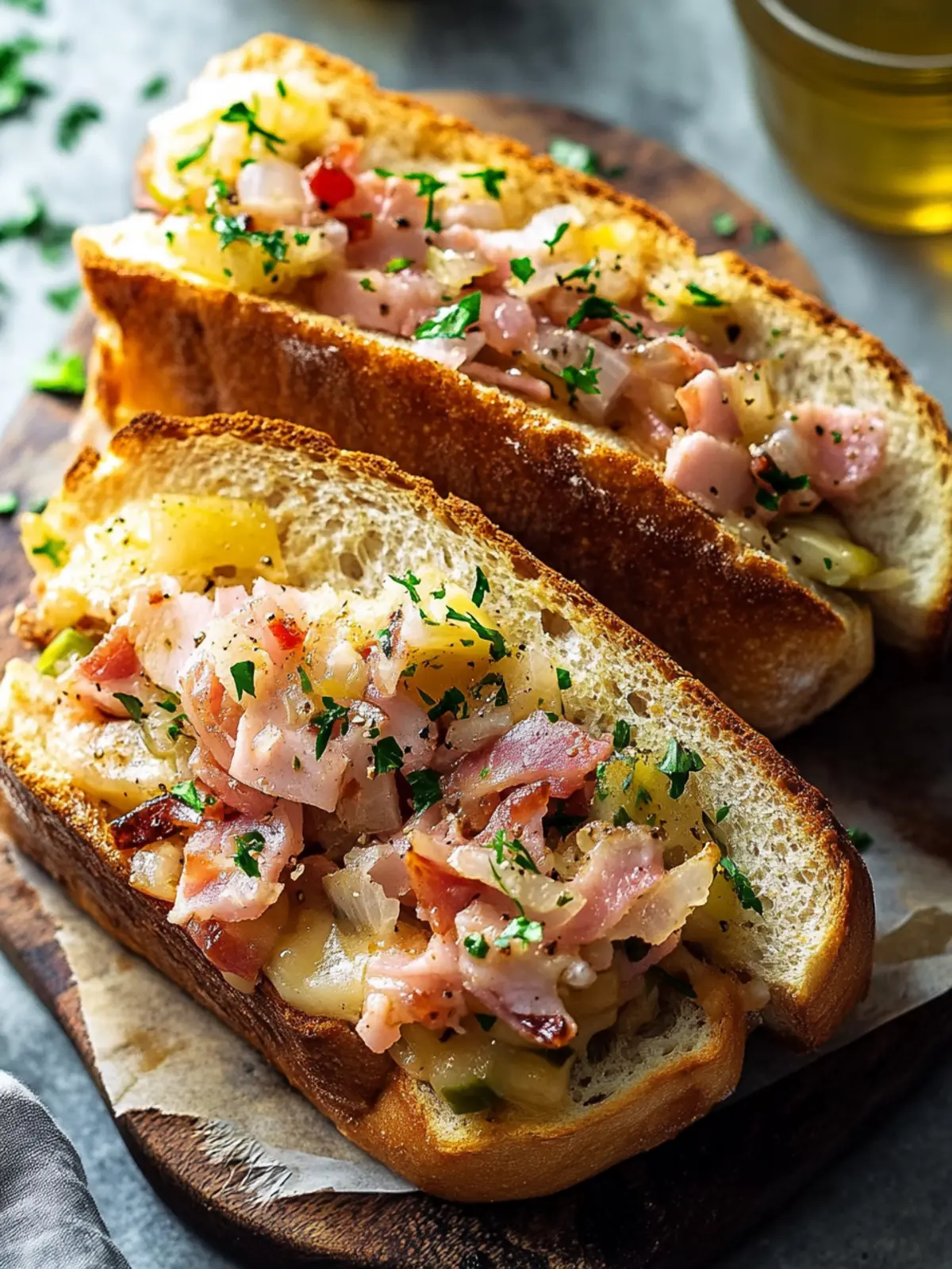 Cuban Garlic Bread Sandwiches
