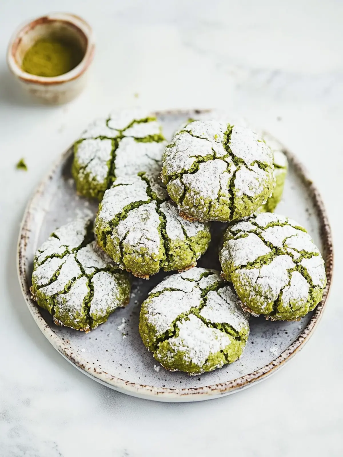 Matcha Crinkle Cookies