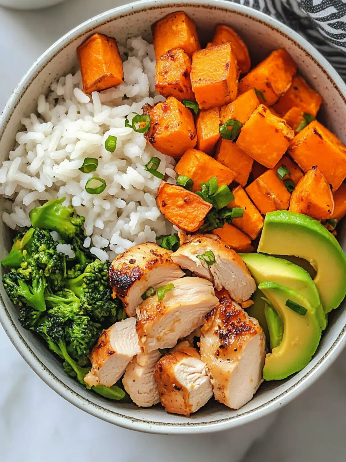 Healthy Chicken & Sweet Potato Rice Bowl