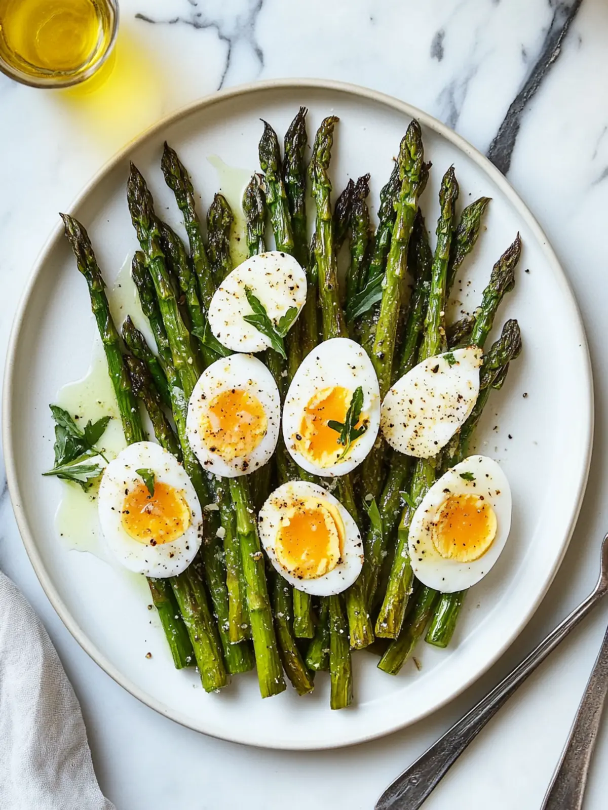 Roasted Asparagus with Parmesan and Soft-Boiled Eggs