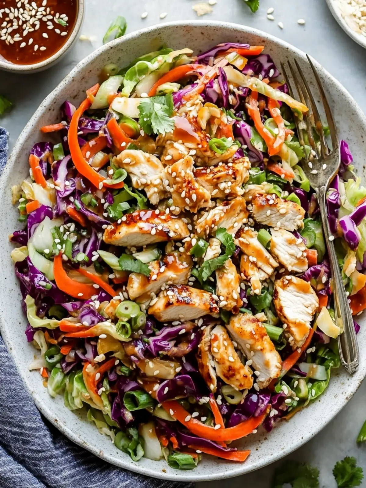 Sesame Chicken Cabbage Crunch Salad