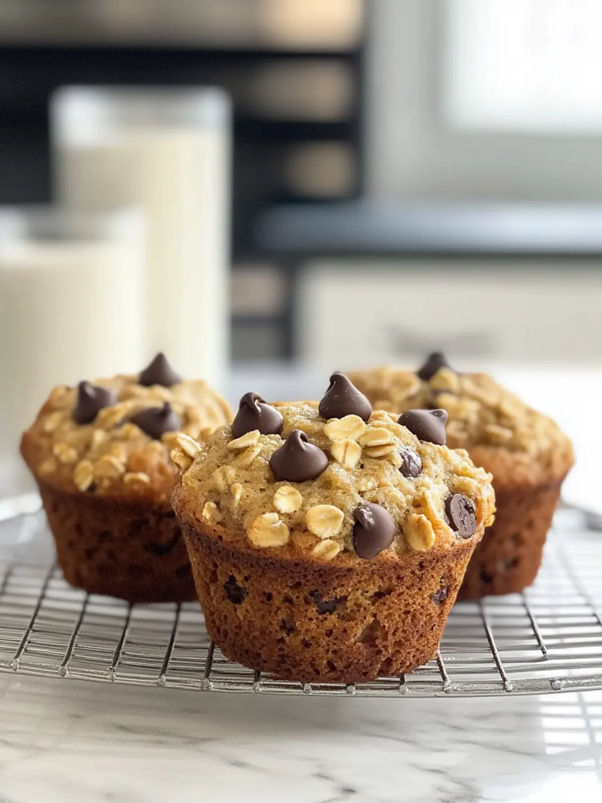 Oatmeal Chocolate Chip Greek Yogurt Muffins