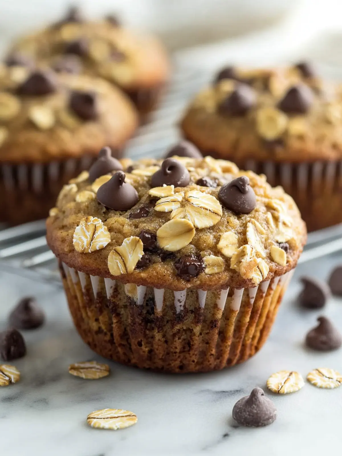 Oatmeal Chocolate Chip Greek Yogurt Muffins
