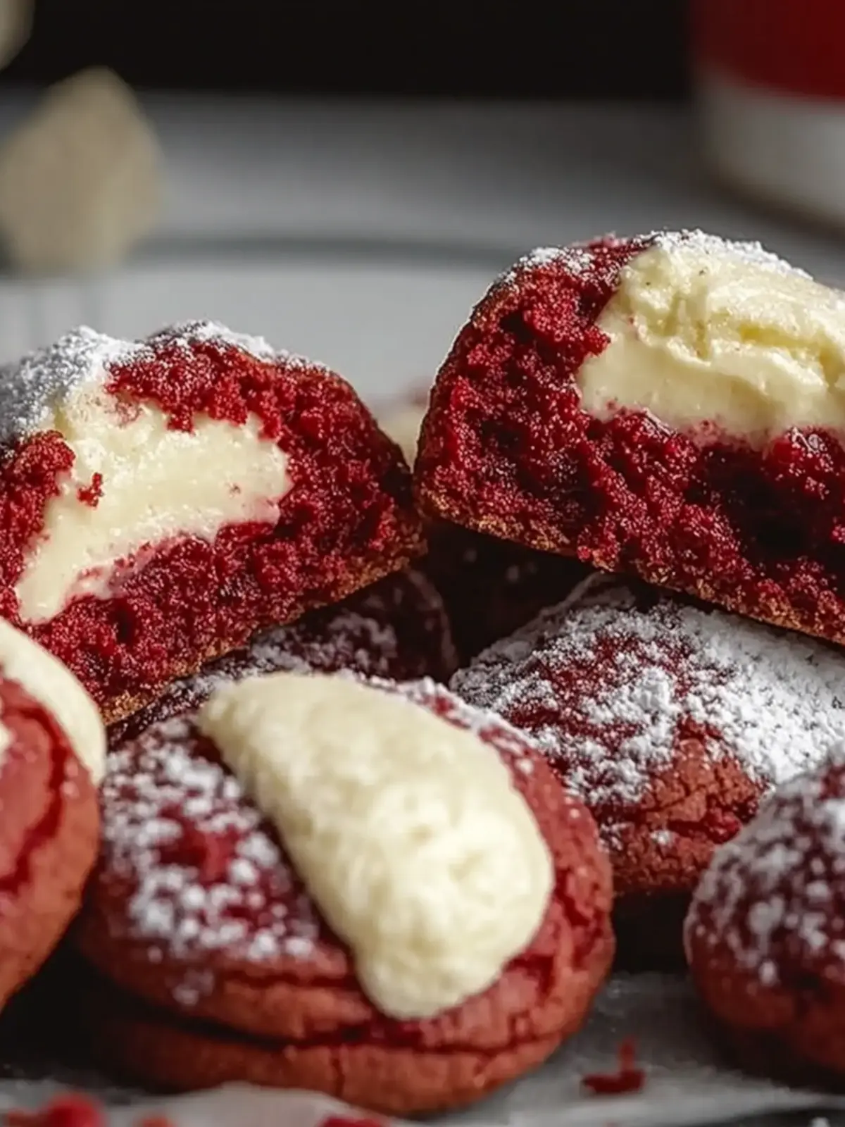 Red Velvet Cheesecake Stuffed Cookies