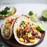 Hawaiian Hula Pork Fajitas with Pineapple Slaw + Coconut Rice.
