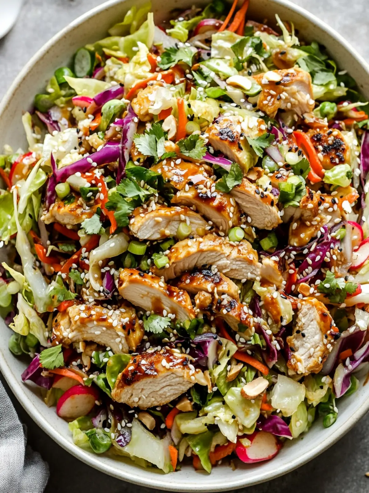 Sesame Chicken Cabbage Crunch Salad
