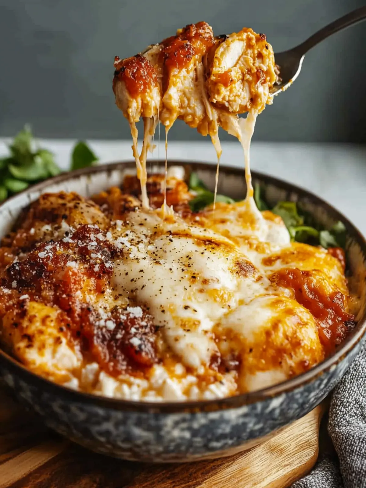 Super Yummy Cottage Cheese Chicken Parm Bowl