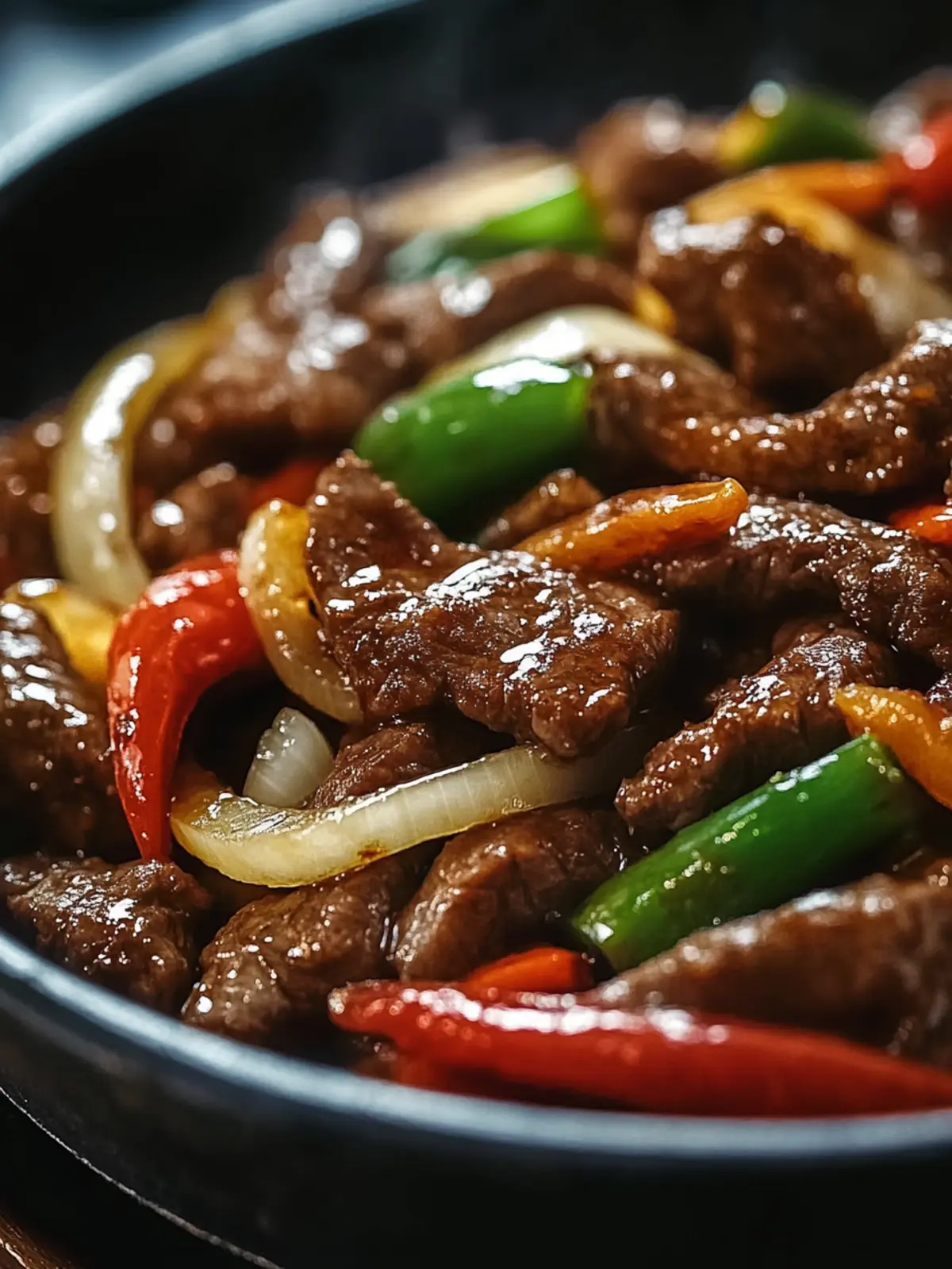 Sizzling Chinese Pepper Steak with Onions