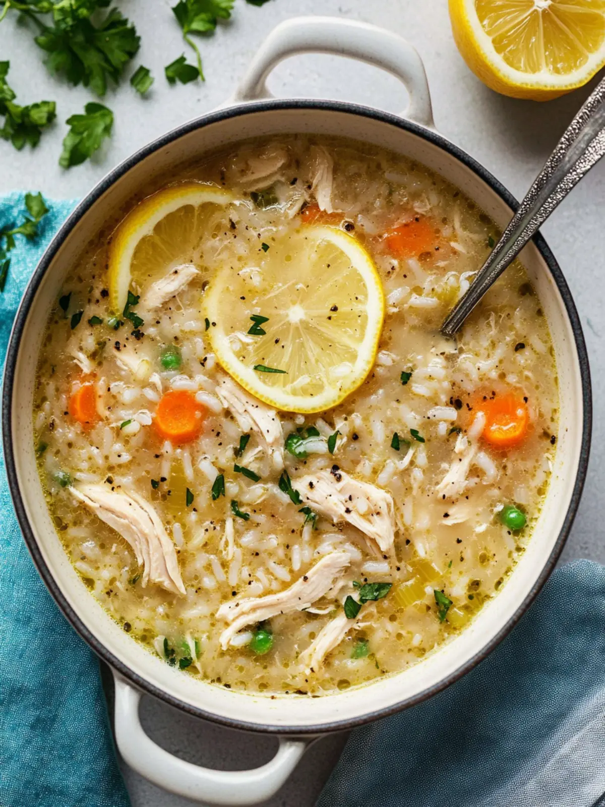 Lemony Chicken & Rice Soup
