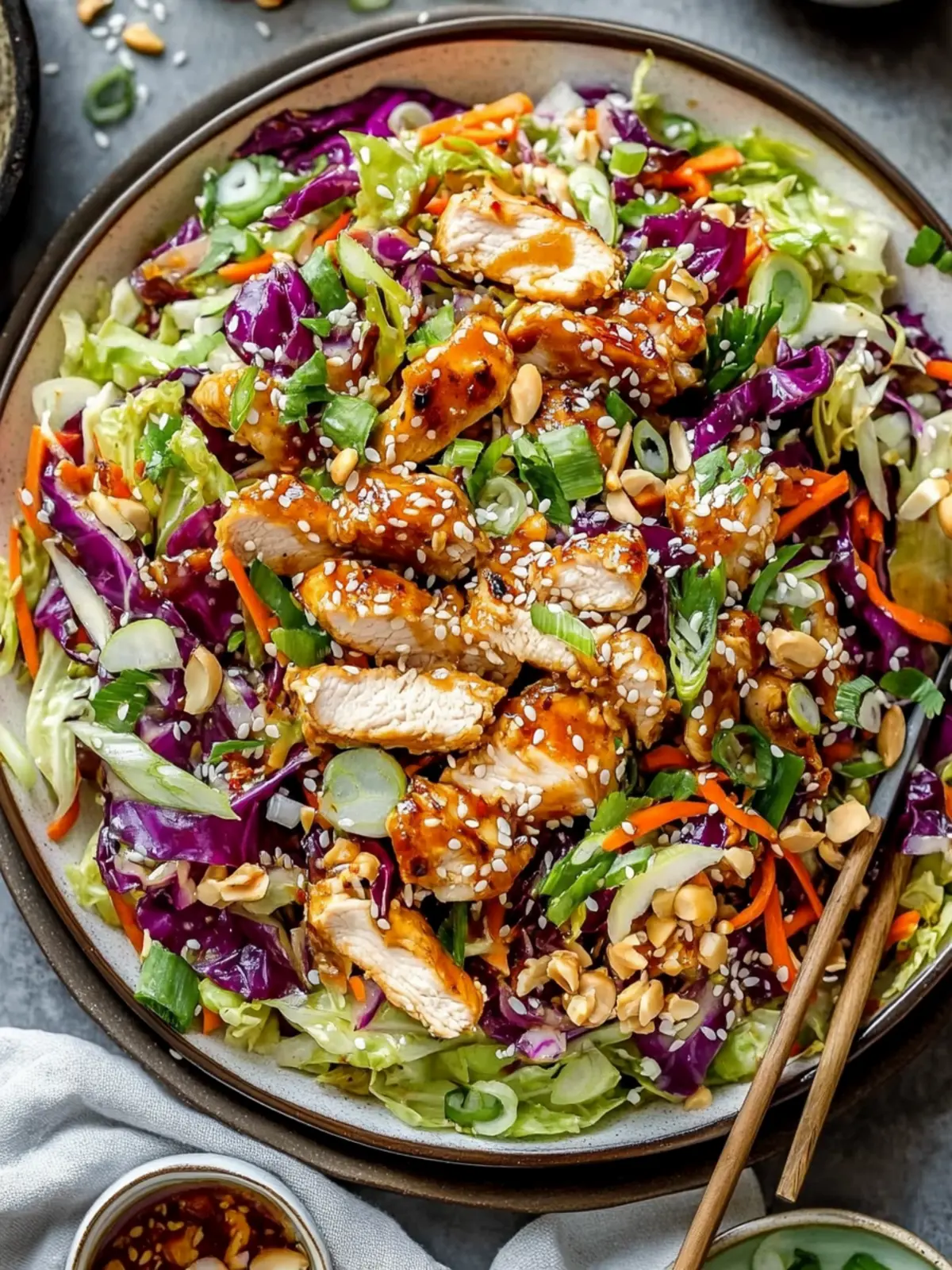 Sesame Chicken Cabbage Crunch Salad