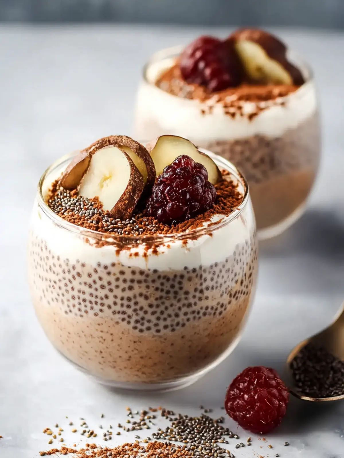 Creamy High Protein Tiramisu Chia Pudding
