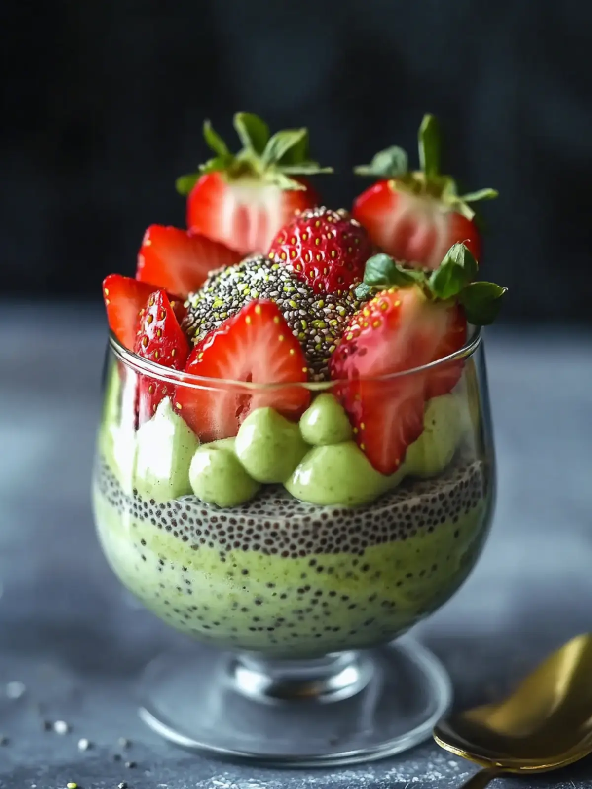 Strawberry Matcha Layered Chia