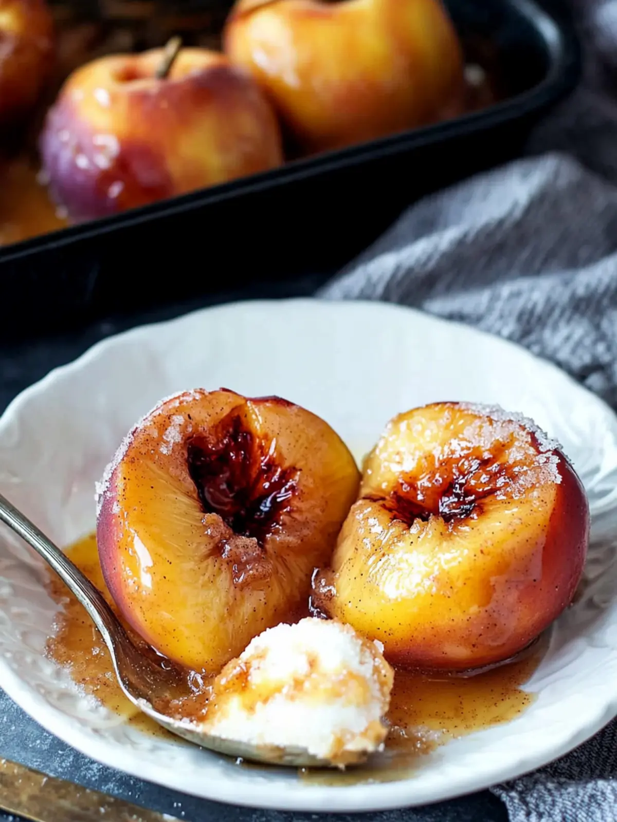 Cinnamon Sugar Baked Peaches