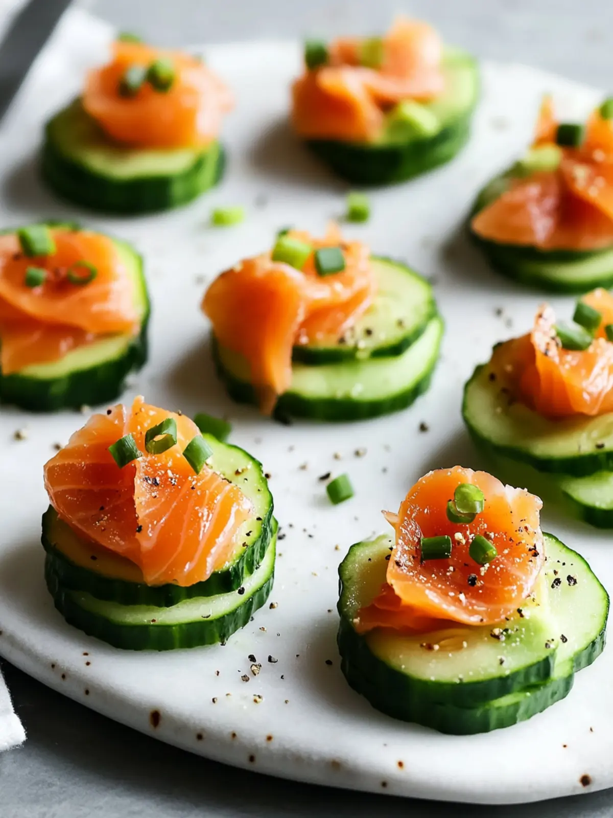 Smoked Salmon, Avocado and Cucumber Bites
