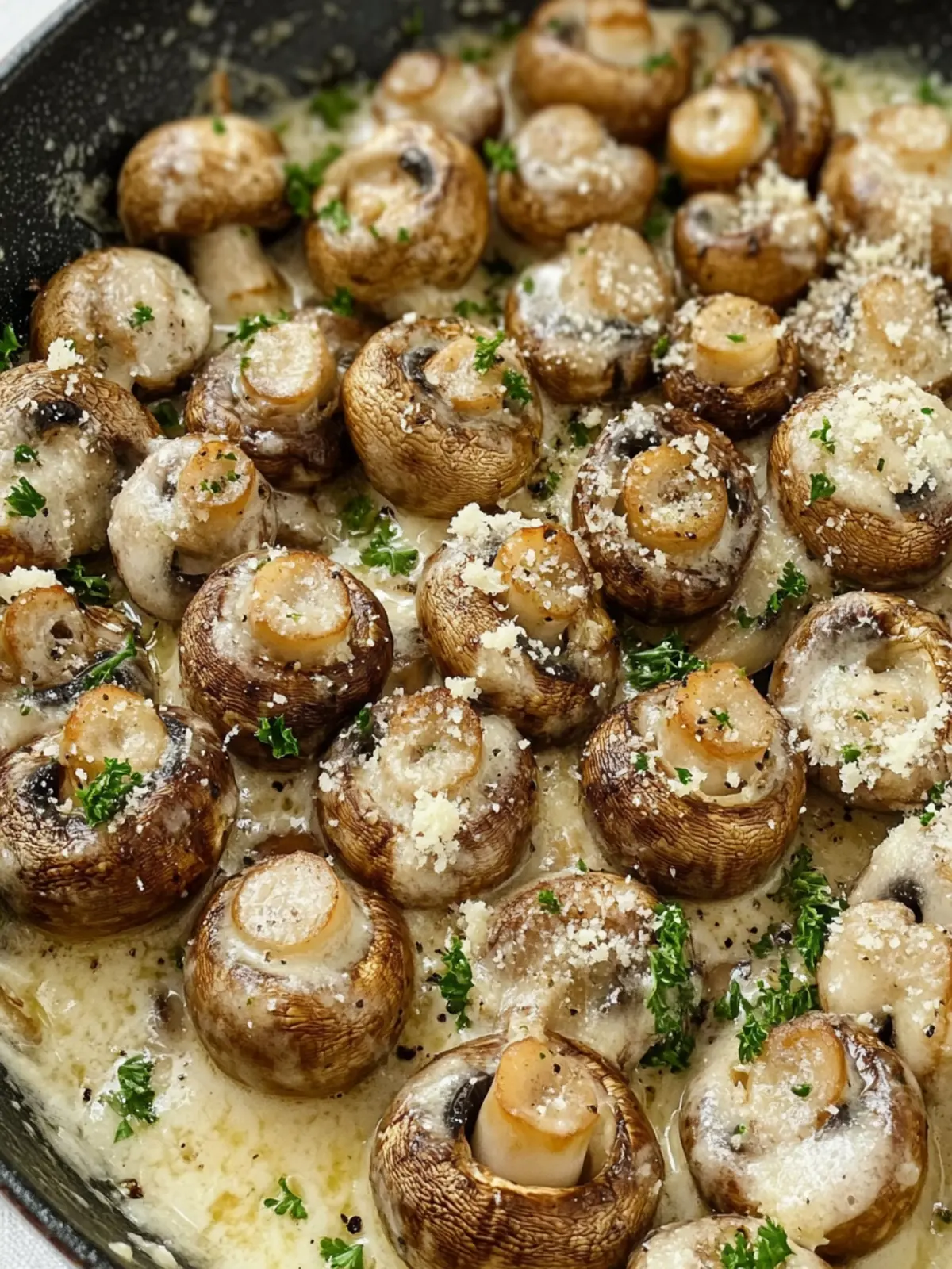 Creamy Garlic Parmesan Mushrooms