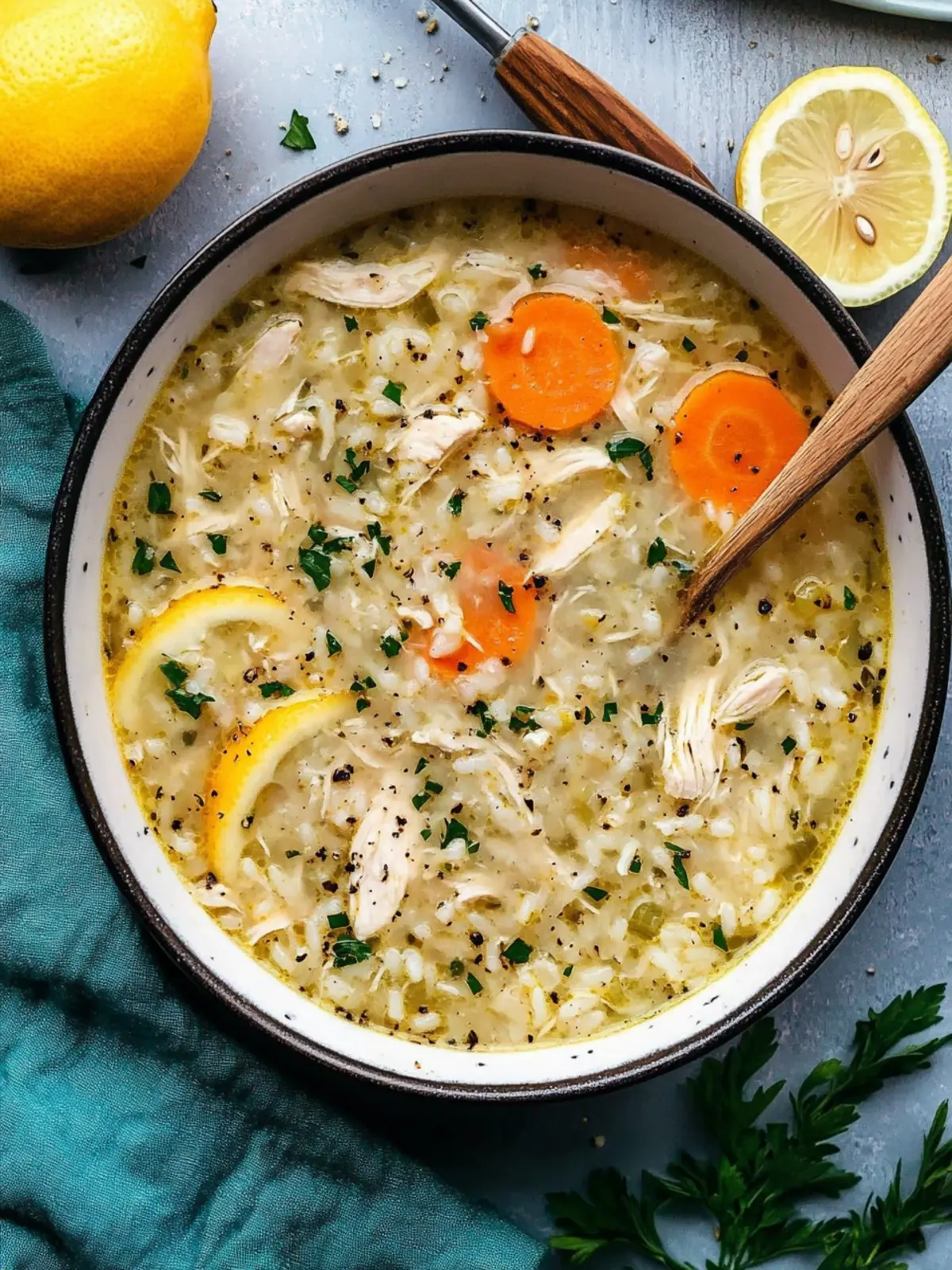 Lemony Chicken & Rice Soup