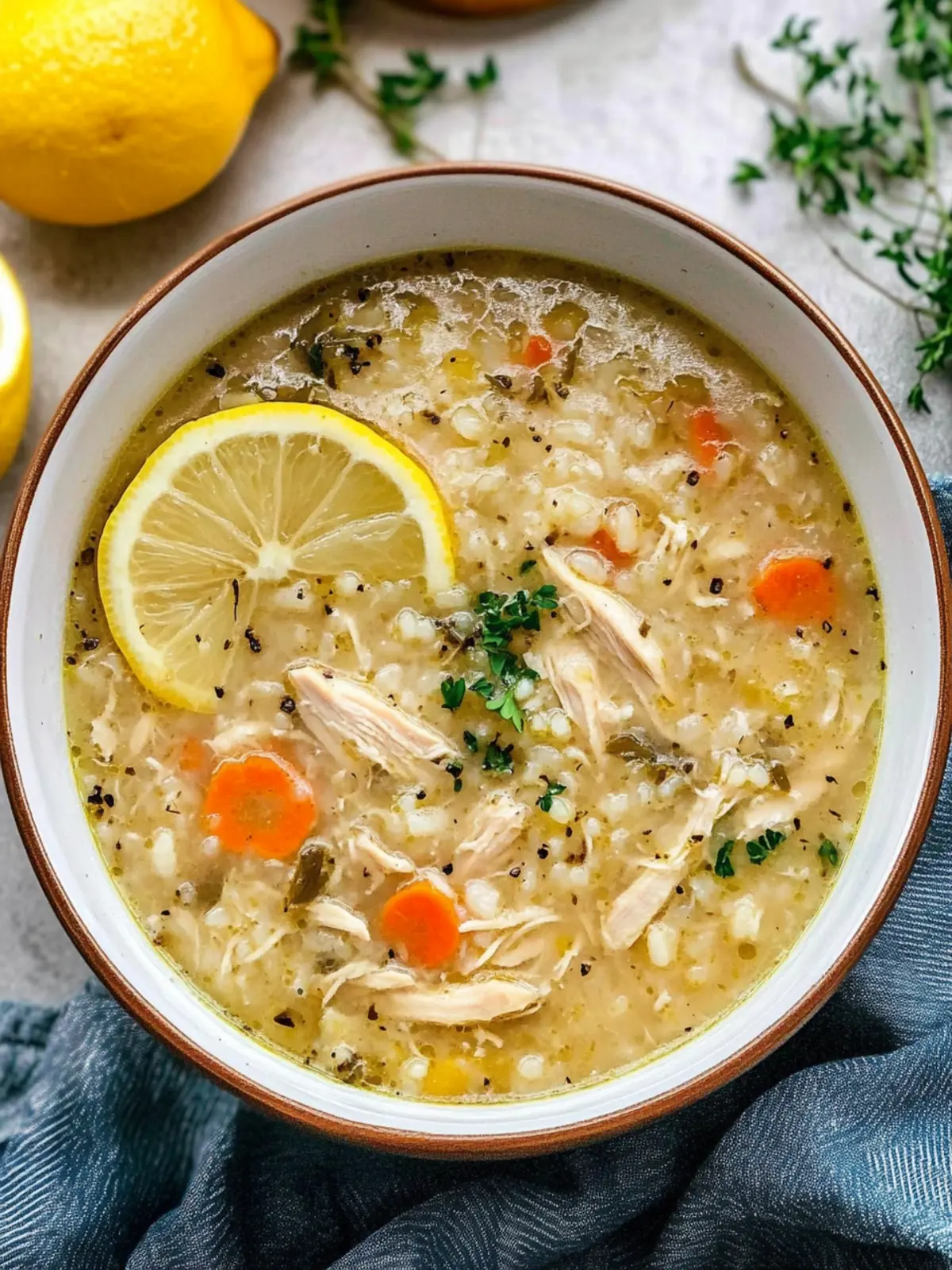 Lemony Chicken & Rice Soup