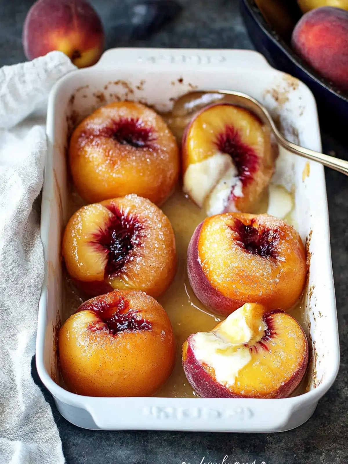 Cinnamon Sugar Baked Peaches