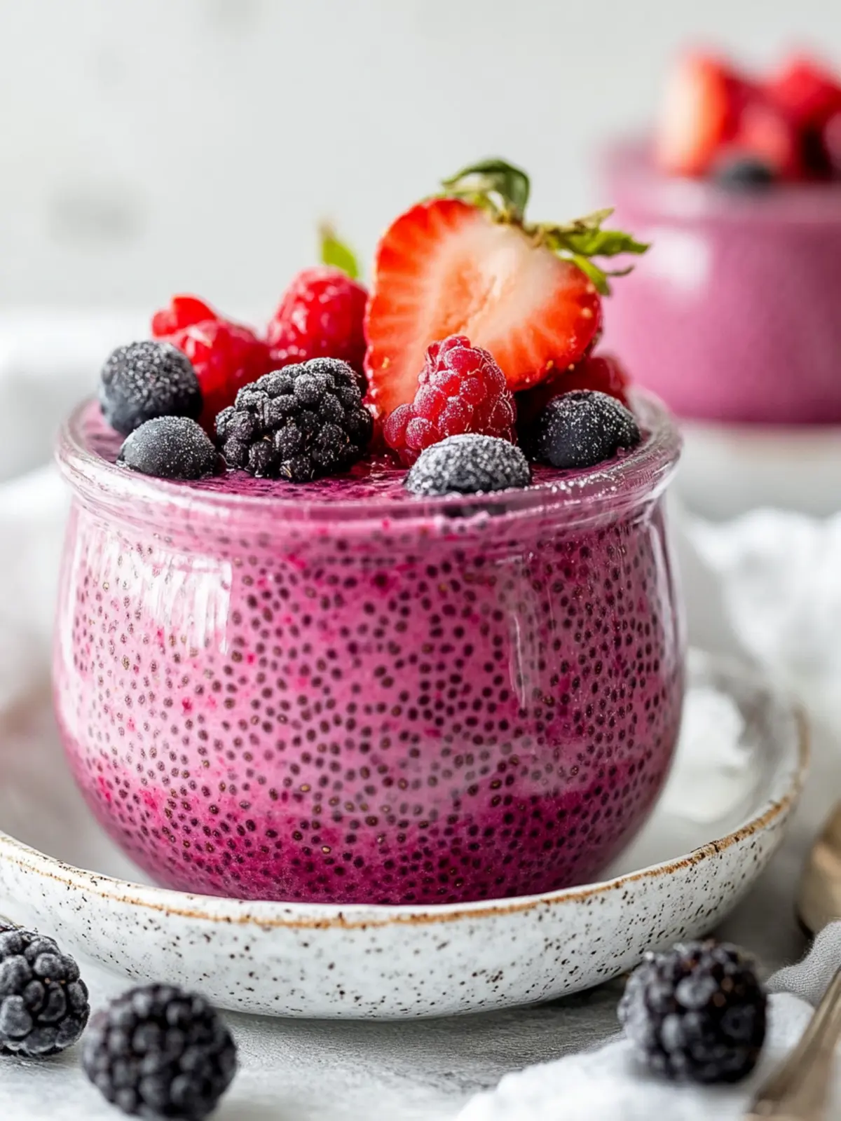 Dairy-Free Mixed Berry Chia Pudding