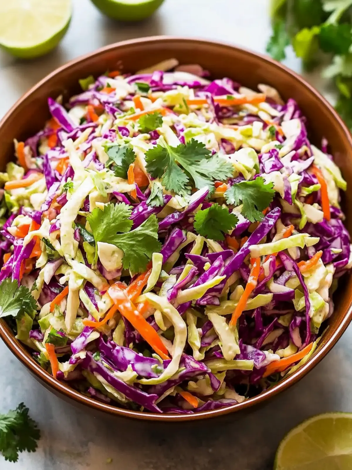 Vegan Mexican Coleslaw with Cilantro Lime Dressing