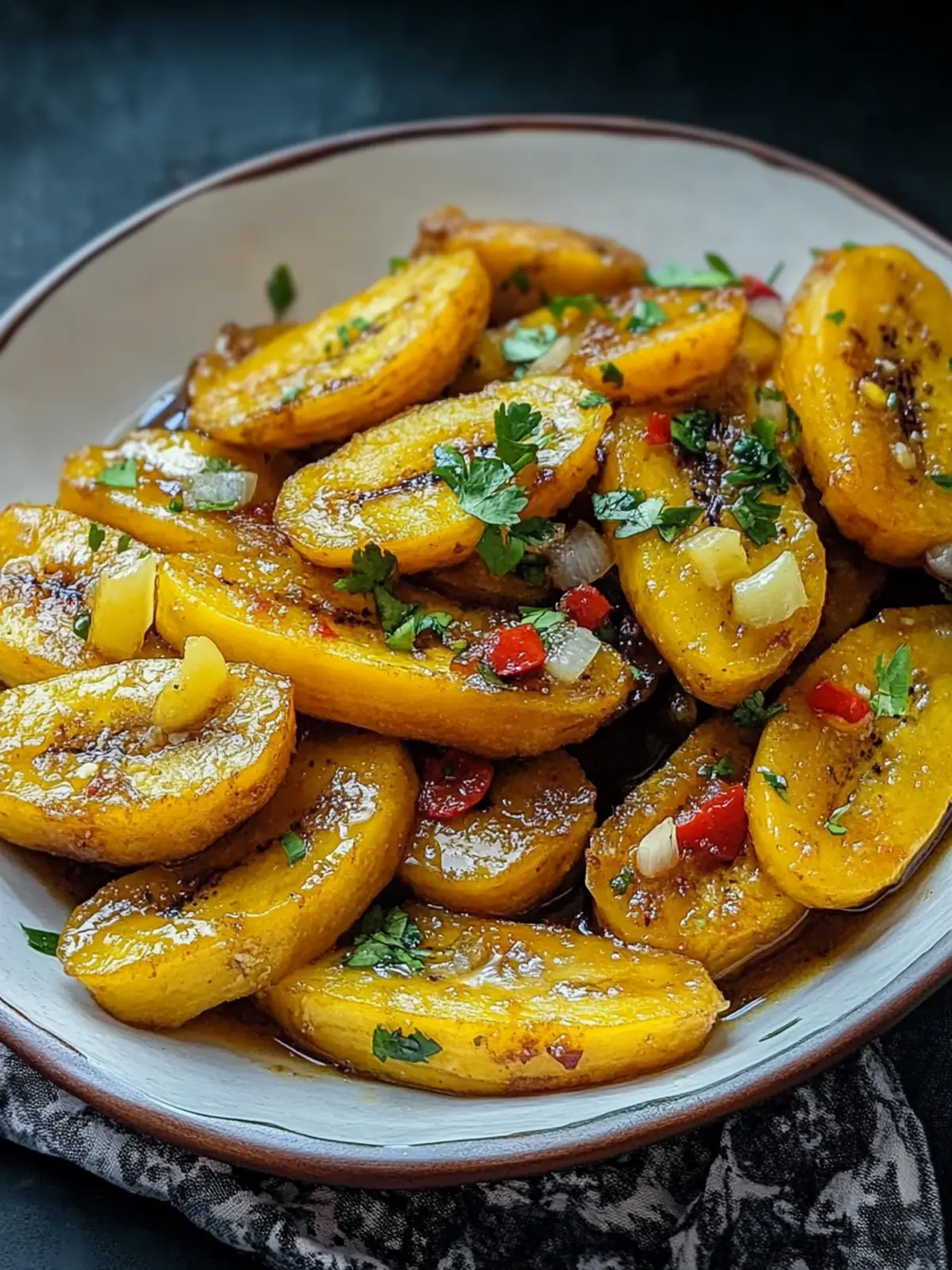 Haitian-Style Boiled Plantains with Garlic and Onion