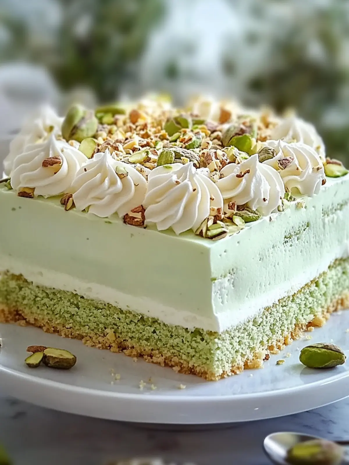 Pistachio Dacquoise Cake Bliss