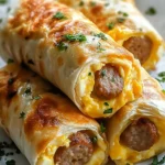 Cheesy Sausage Egg Breakfast Roll-Ups