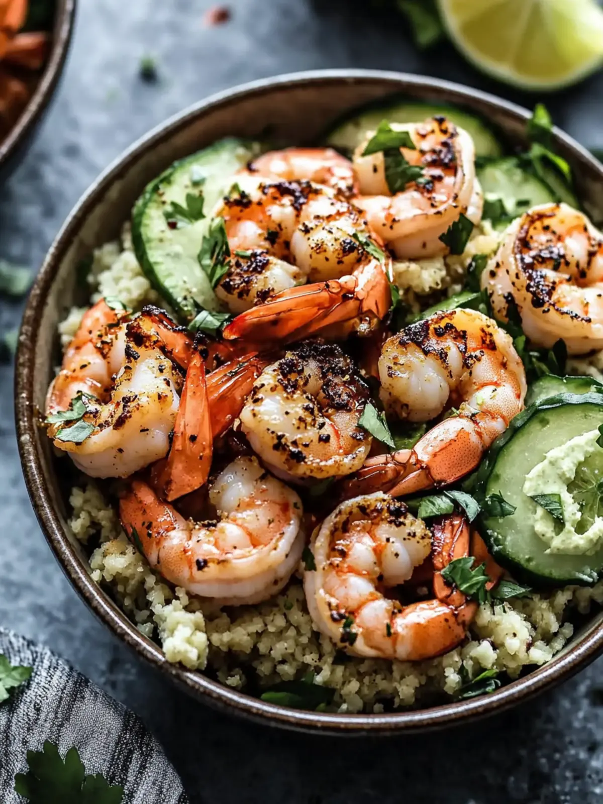 Tahini Shrimp Bowls