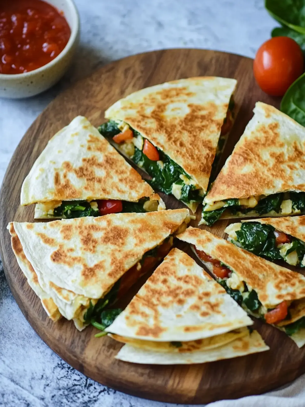 Vegan Spinach Quesadillas